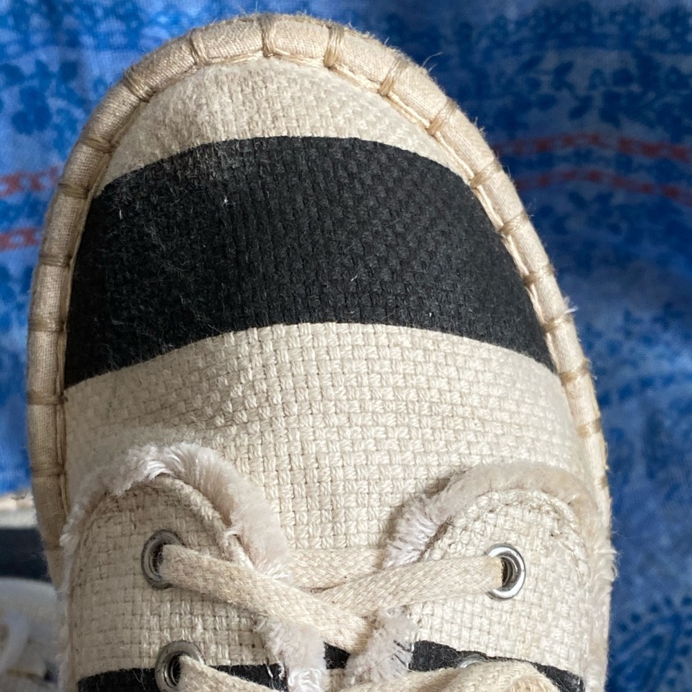 SOLD DV Platform Frayed Striped Espadrille Shoes - Picture 8 of 15